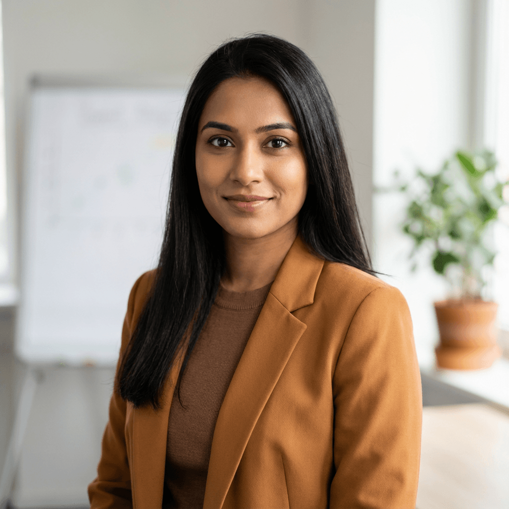 Priya Patel in an office